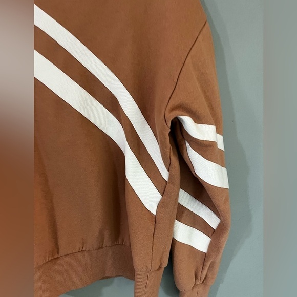 Wesley X Bandier stripe camel sweatshirt size extra small - Picture 3 of 7